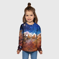 Лонгслив детский Лого NASA и Туманность Киля, цвет: 3D-принт — фото 2