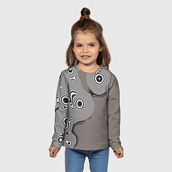 Лонгслив детский Абстрактные круги-линии, цвет: 3D-принт — фото 2