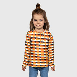 Лонгслив детский Треугольники на оранжевом фоне, цвет: 3D-принт — фото 2