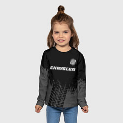 Лонгслив детский Chrysler Speed на темном фоне со следами шин, цвет: 3D-принт — фото 2