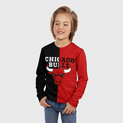 Лонгслив детский Чикаго Буллз black & red, цвет: 3D-принт — фото 2