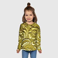 Лонгслив детский Золотой орнамент - чеканка, цвет: 3D-принт — фото 2