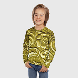 Лонгслив детский Золотой орнамент - чеканка, цвет: 3D-принт — фото 2