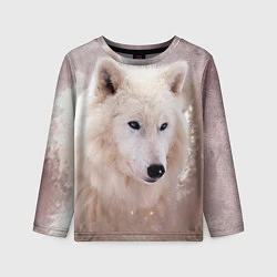 Лонгслив детский Белый зимний волк, цвет: 3D-принт