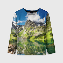 Лонгслив детский Живописное горное озеро, цвет: 3D-принт