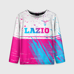 Детский лонгслив Lazio neon gradient style: символ сверху