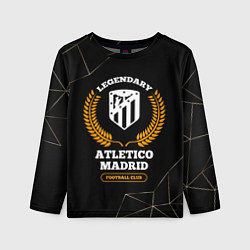 Лонгслив детский Лого Atletico Madrid и надпись legendary football, цвет: 3D-принт