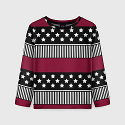 Детский лонгслив Burgundy black striped pattern