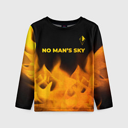Лонгслив детский No Mans Sky - gold gradient: символ сверху, цвет: 3D-принт