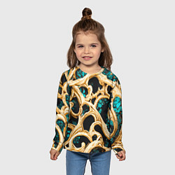 Лонгслив детский Золотые ветви, цвет: 3D-принт — фото 2