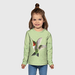 Лонгслив детский Одинокая колибри, цвет: 3D-принт — фото 2