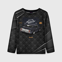Детский лонгслив Ретро - автомобиль black