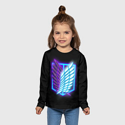 Лонгслив детский Attack on Titan neon logo, цвет: 3D-принт — фото 2