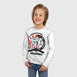 Лонгслив детский Jiujitsu emblem Джиу-джитсу, цвет: 3D-принт — фото 2