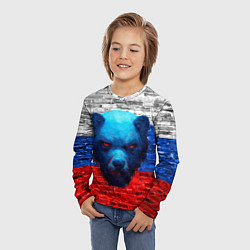 Лонгслив детский Русский медведь арт, цвет: 3D-принт — фото 2