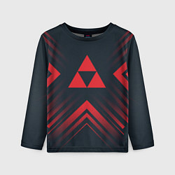 Лонгслив детский Красный символ Zelda на темном фоне со стрелками, цвет: 3D-принт