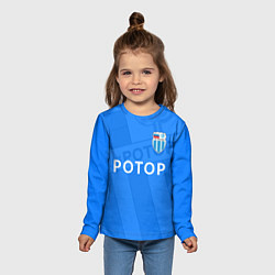 Лонгслив детский ФК Ротор - Волгоград - Большой логотип, цвет: 3D-принт — фото 2