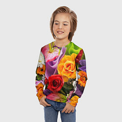 Лонгслив детский Прекрасный цветочный букет, цвет: 3D-принт — фото 2