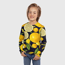 Лонгслив детский Лимонные дольки, цвет: 3D-принт — фото 2