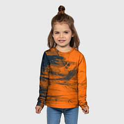 Лонгслив детский Абстрактная оранжевая поверхность и чёрные тени, цвет: 3D-принт — фото 2