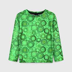 Лонгслив детский Ярко-зеленый неоновый абстрактный узор, цвет: 3D-принт