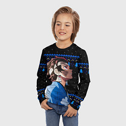 Лонгслив детский Танджиро Комадо - Новогодний паттерн, цвет: 3D-принт — фото 2