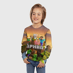 Лонгслив детский Арина Minecraft, цвет: 3D-принт — фото 2