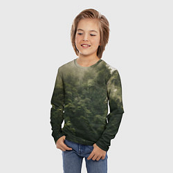 Лонгслив детский Листья и дождик, цвет: 3D-принт — фото 2