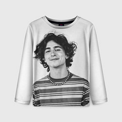 Лонгслив детский Timothee Chalamet black white photo, цвет: 3D-принт