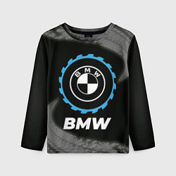 Лонгслив детский BMW в стиле Top Gear со следами шин на фоне, цвет: 3D-принт