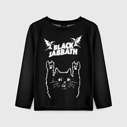 Лонгслив детский Black Sabbath рок кот, цвет: 3D-принт
