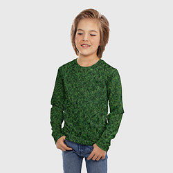 Лонгслив детский Зеленая камуфляжная трава, цвет: 3D-принт — фото 2
