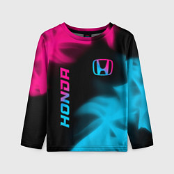 Детский лонгслив Honda - neon gradient: надпись, символ