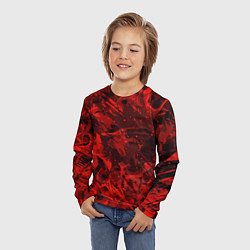 Лонгслив детский Красные кляксы, цвет: 3D-принт — фото 2