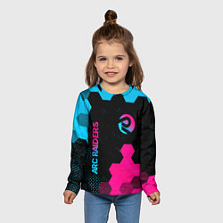 Лонгслив детский ARC Raiders - neon gradient: надпись, символ, цвет: 3D-принт — фото 2
