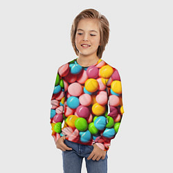 Лонгслив детский Много ярких конфет, цвет: 3D-принт — фото 2