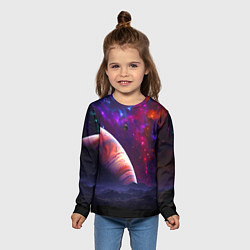 Лонгслив детский Бесконечное космическое пространство - Планета, цвет: 3D-принт — фото 2