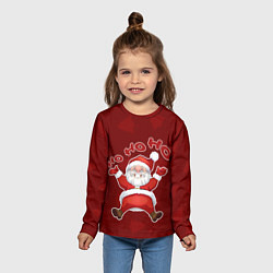 Лонгслив детский Санта - Хо-хо-хо, цвет: 3D-принт — фото 2
