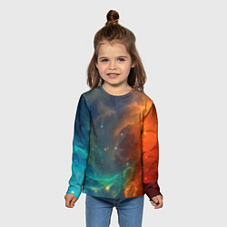 Лонгслив детский Столкновение двух космических галактик, цвет: 3D-принт — фото 2