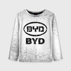 Лонгслив детский BYD с потертостями на светлом фоне, цвет: 3D-принт