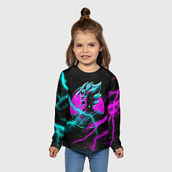 Лонгслив детский Неоновый Гоку Блек молния lightning, цвет: 3D-принт — фото 2