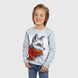 Лонгслив детский Новогодняя тёплая лиса, цвет: 3D-принт — фото 2