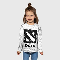 Лонгслив детский Dota с потертостями на светлом фоне, цвет: 3D-принт — фото 2