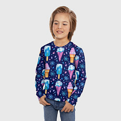 Лонгслив детский Новогоднее мороженое, цвет: 3D-принт — фото 2
