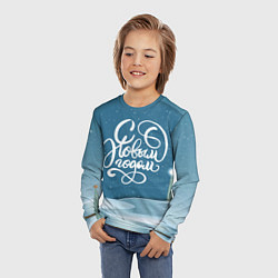Лонгслив детский Надпись - с Новым Годом!, цвет: 3D-принт — фото 2