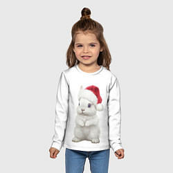Лонгслив детский Рождественский крольчонок, цвет: 3D-принт — фото 2