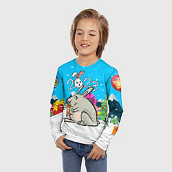 Лонгслив детский Большой кролик 2023, цвет: 3D-принт — фото 2