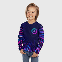 Лонгслив детский Mercedes neon speed lines, цвет: 3D-принт — фото 2