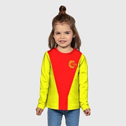 Лонгслив детский FIRM желто-красная, цвет: 3D-принт — фото 2