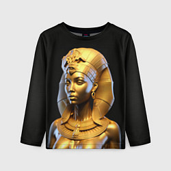 Детский лонгслив Нейросеть - золотая египетская богиня